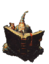a wizard reading a book